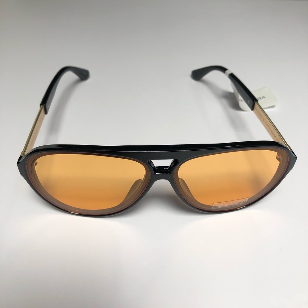 Vince Camuto Black Frame Sunglasses with Amber Lenses